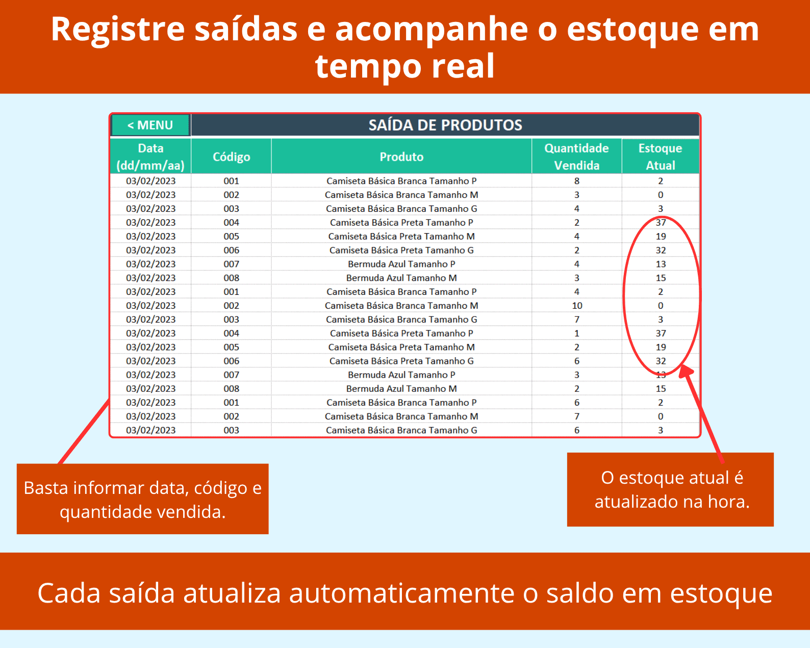 Planilha de Estoque Simples