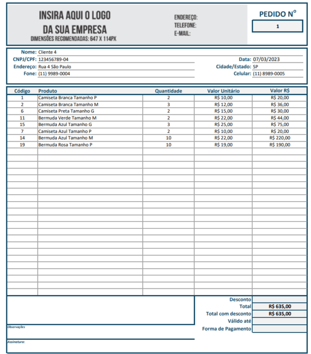Planilha De Orçamentos E Pedidos Loja Excel Easy 8455