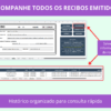 Planilha com histórico organizado dos recibos emitidos para consulta
