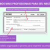Recibo com layout organizado e valores por extenso preenchidos automaticamente