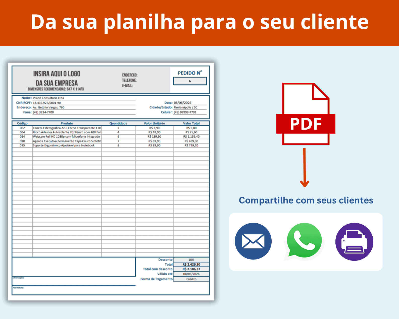 Planilha de Orçamentos e Pedidos V.2 - Imagem 5