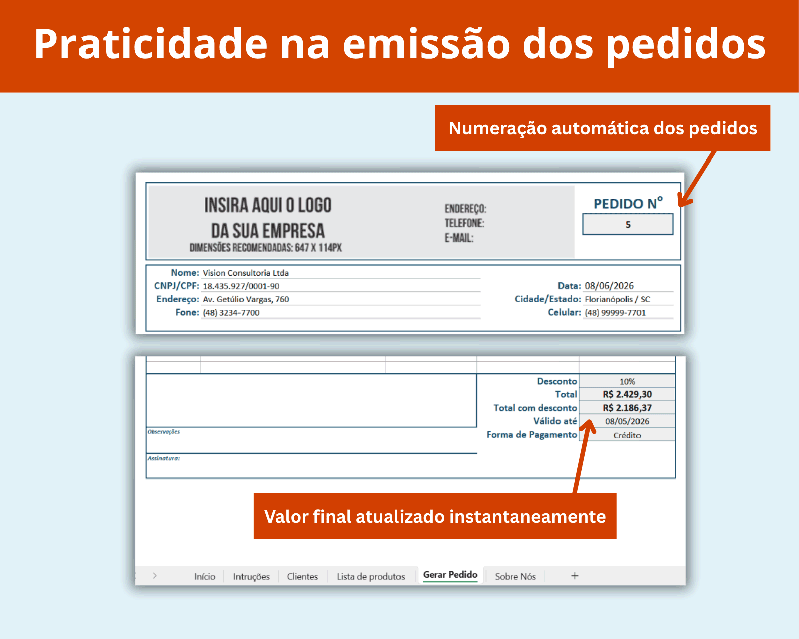 Planilha de Orçamentos e Pedidos V.2 - Imagem 4