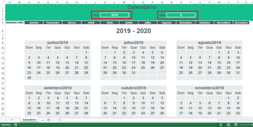Planilha de Calendário no Excel | Agenda e Compromissos - Imagem 3