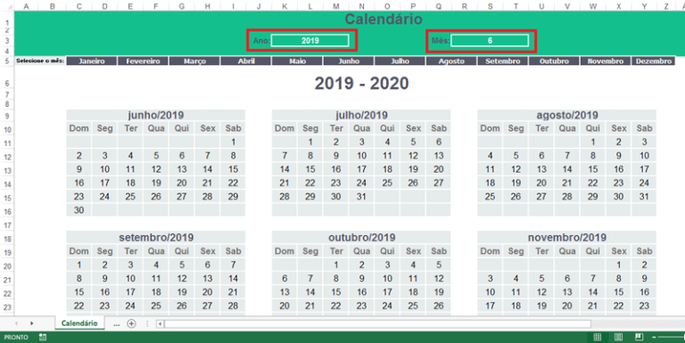 Planilha De Calend Rio No Excel Agenda E Compromissos Loja Excel Easy