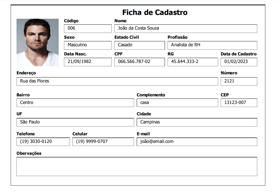 Cadastro de Fãs - Fã clube Modelo de Formulário