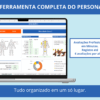 Planilha de avaliação física completa para personal trainer com IMC e registro de 6 avaliações.