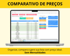 Planilha de Lista de Compras e cotação de preços