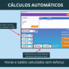 cálculo automático de horas trabalhadas e saldo diário