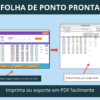 folha de ponto pronta para impressão gerada no Excel