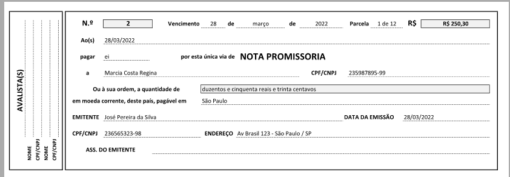 programa para gerar nota promissória automatica