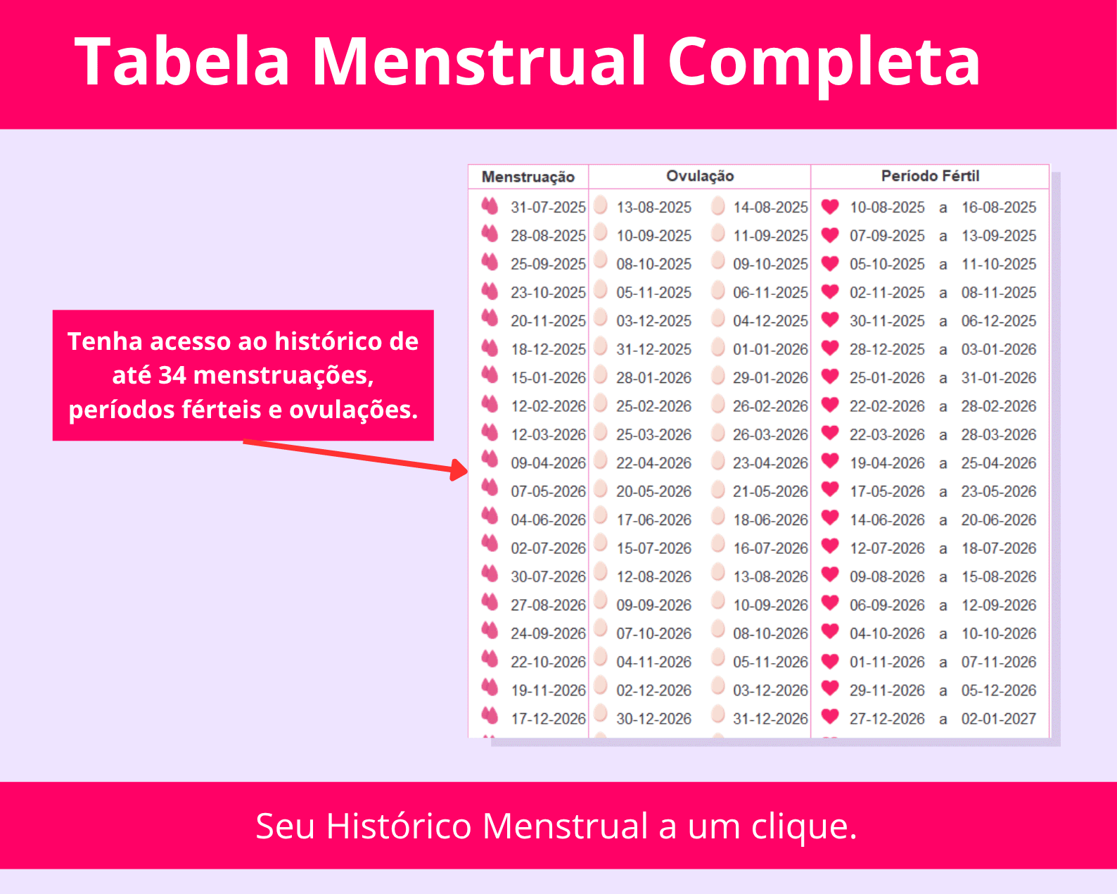 Tabela Menstrual no Excel - Imagem 2