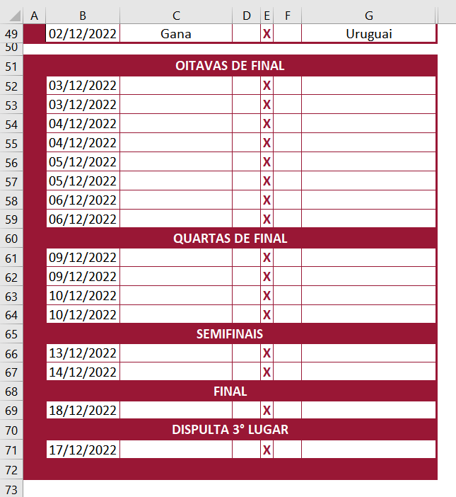 Bolão da Copa do Mundo 2022 - Loja Excel Easy