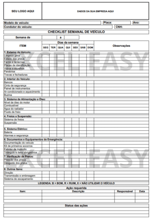 Checklist de Veículos | Modelos Editáveis - Imagem 6