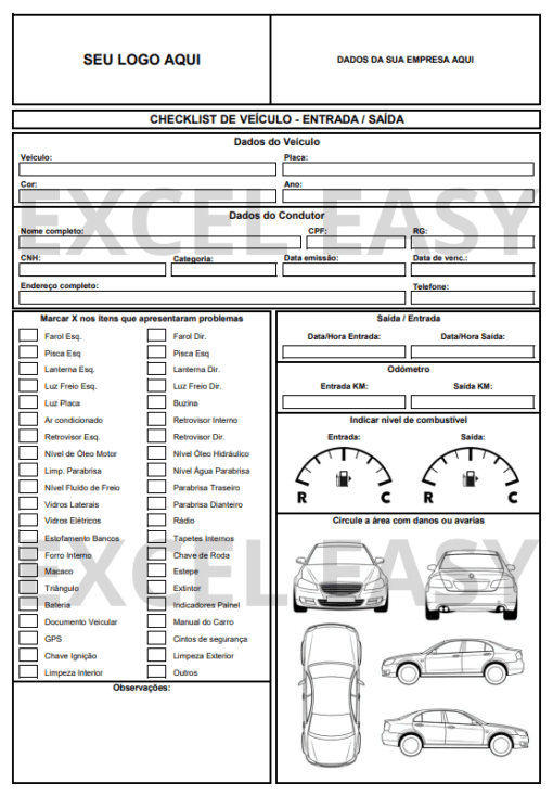 Checklist de Veículos | Modelos Editáveis - Imagem 2