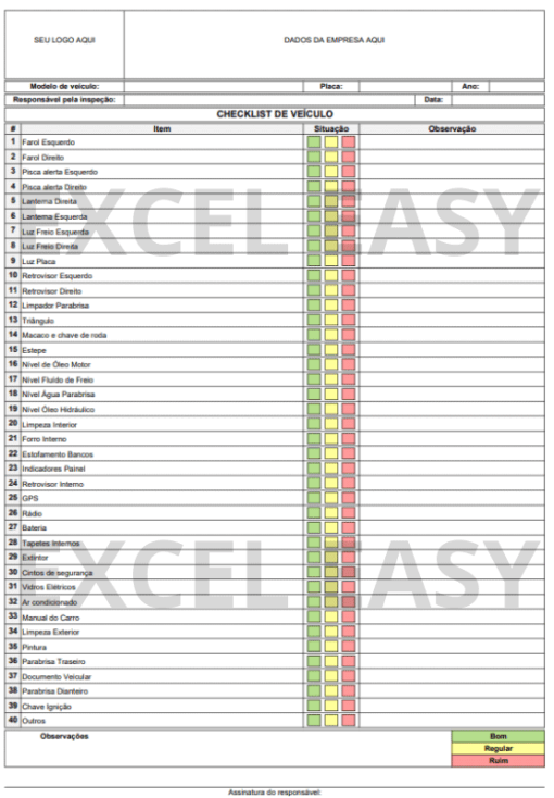 Checklist de Veículos | Modelos Editáveis - Imagem 7
