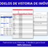 Mockup mostrando os 3 Modelos de Vistoria de Imóveis em Excel em diferentes dispositivos, destacando a editabilidade e o profissionalismo.