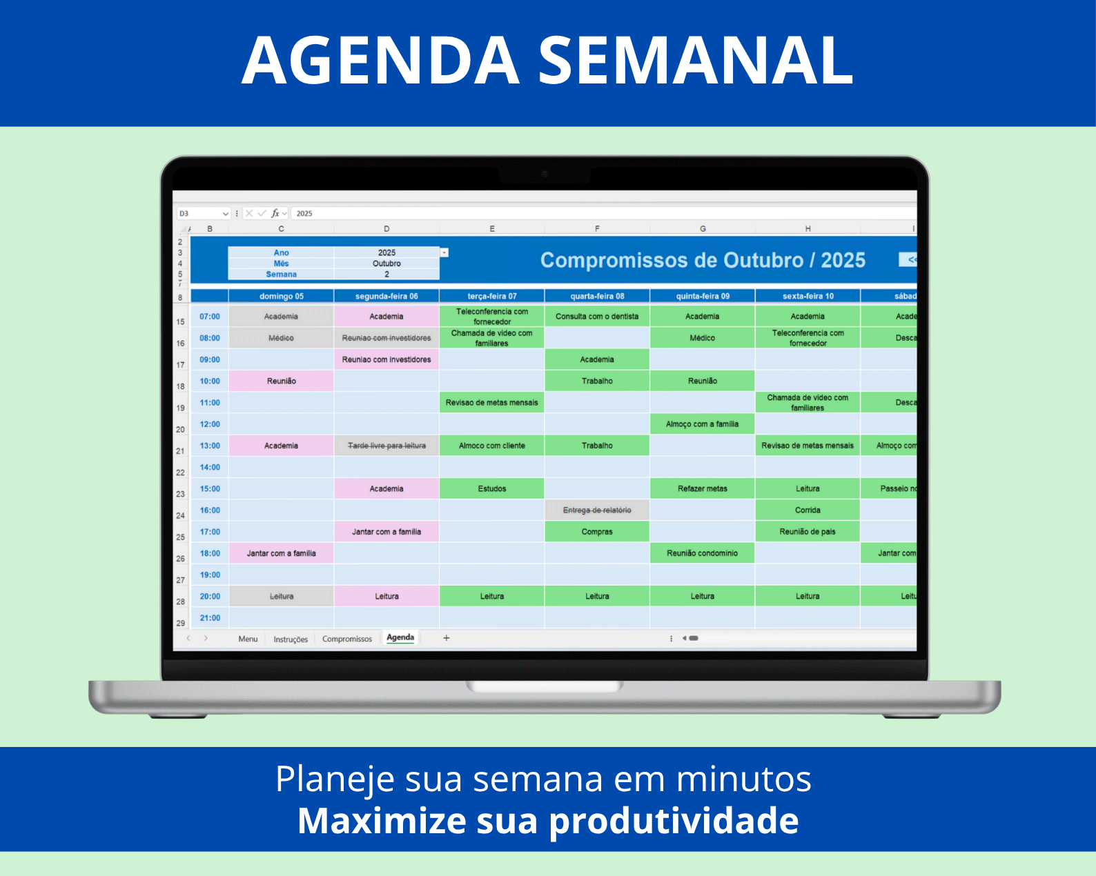Modelo de Agenda Semanal