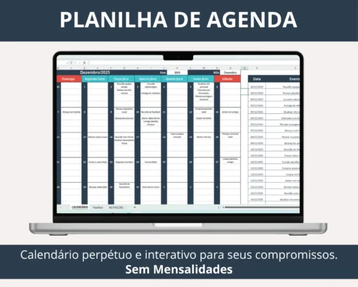 Planilha de Agenda | Calendário Dinâmico