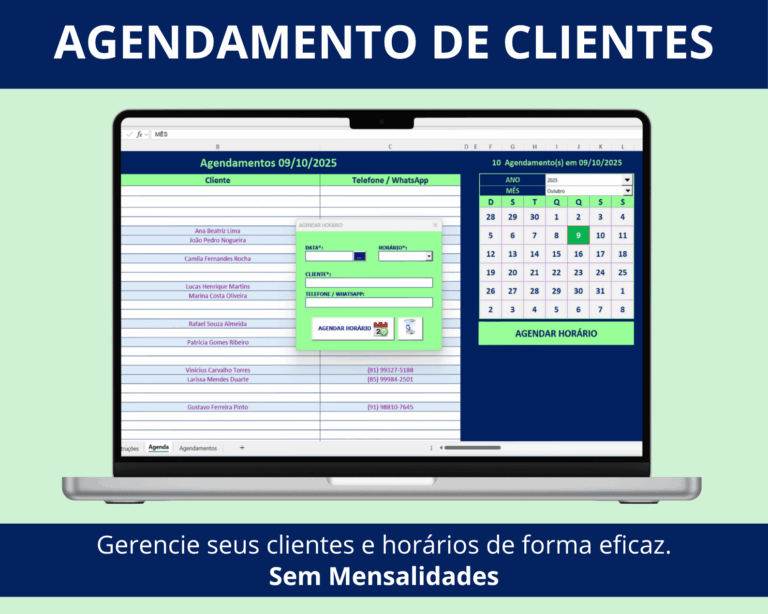 Planilha de Agendamento de Clientes