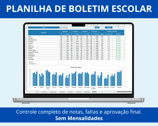 Planilha de Boletim Escolar Editável