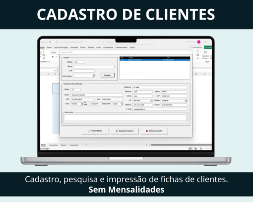 Planilha de Cadastro de Clientes Profissional