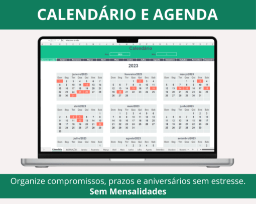 Planilha de Calendário no Excel | Agenda e Compromissos