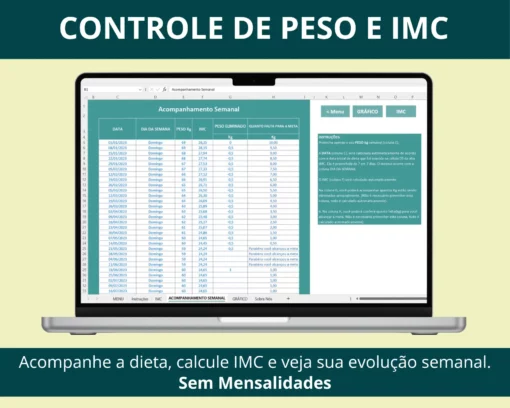 Planilha de Controle de Peso e IMC