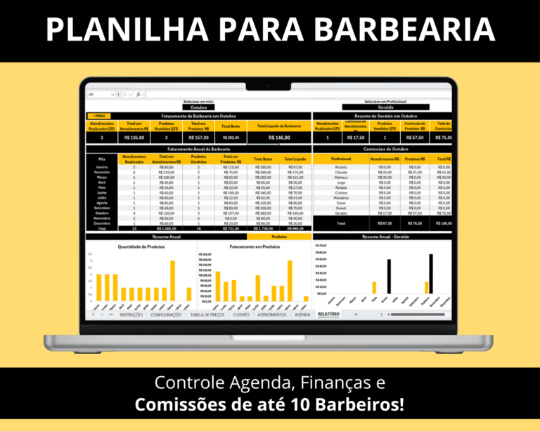 Planilha para Barbearia