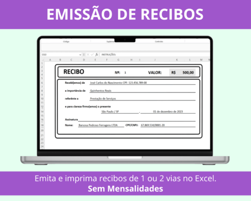 Planilha para Emissão de Recibos