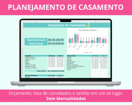 Planilha para Planejamento de Casamento
