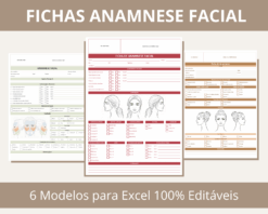 6 modelos de ficha de anamnese facial editáveis no Excel