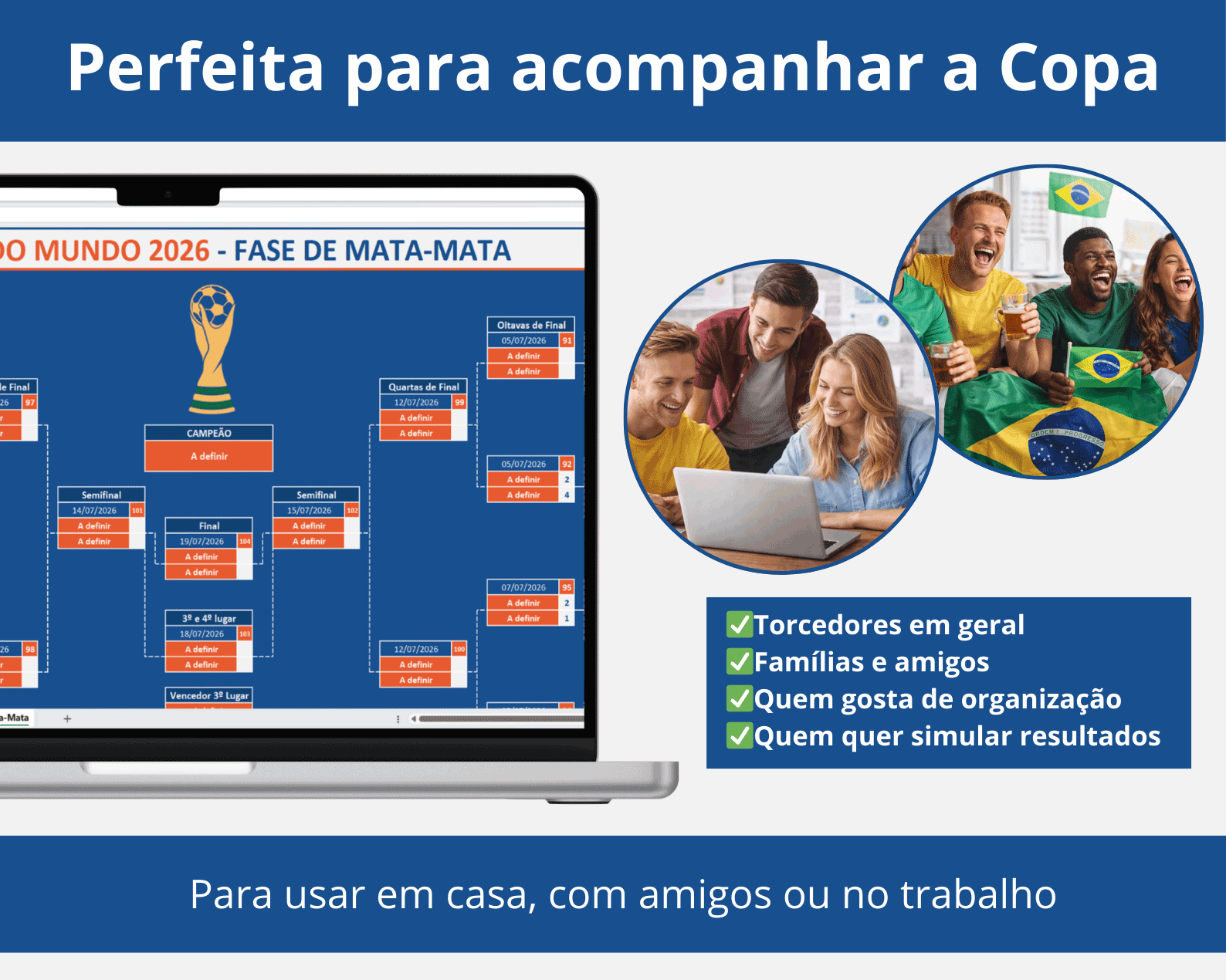 Tabela da Copa do Mundo 2026 editável para torcedores, famílias e grupos de amigos