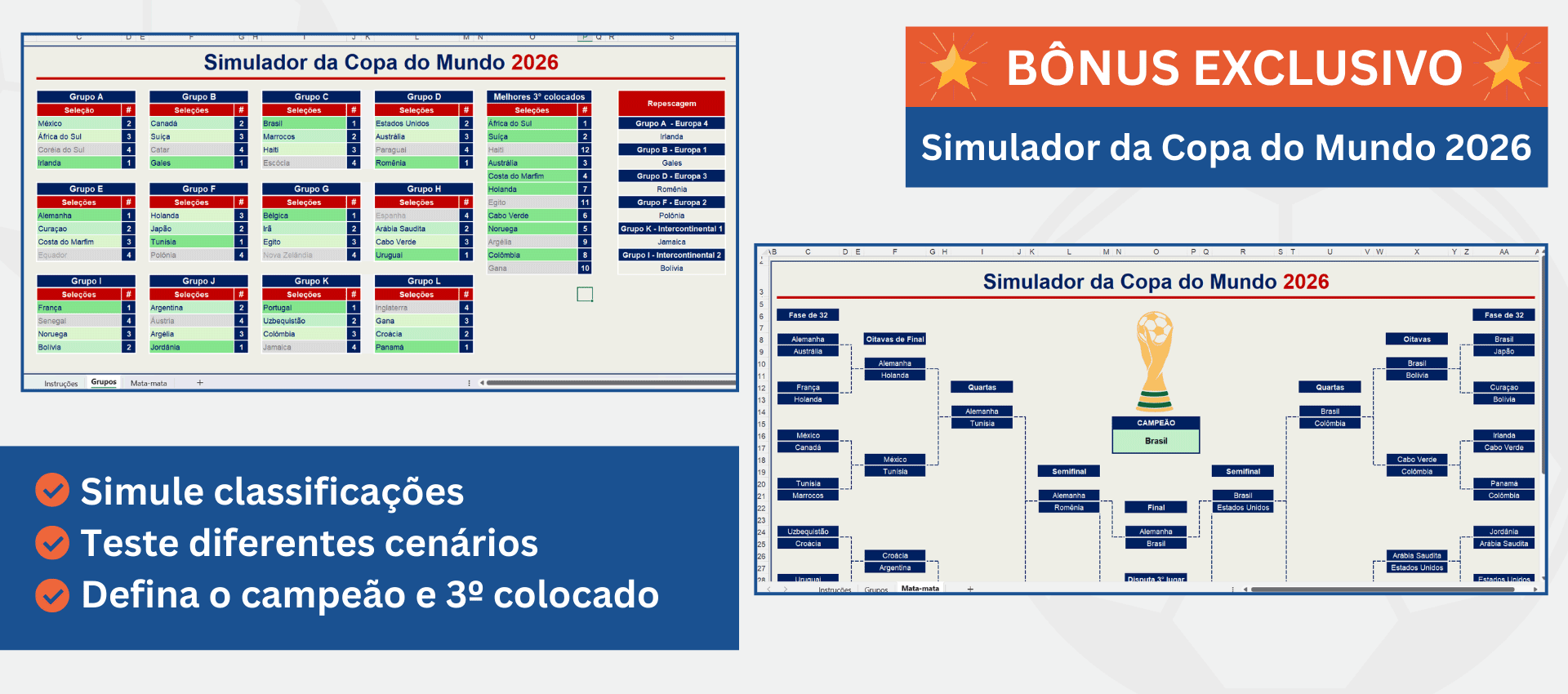 Bônus exclusivo - Simulador da Copa do Mundo 2026