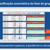 Classificação automática da fase de grupos na Tabela da Copa do Mundo 2026 editável