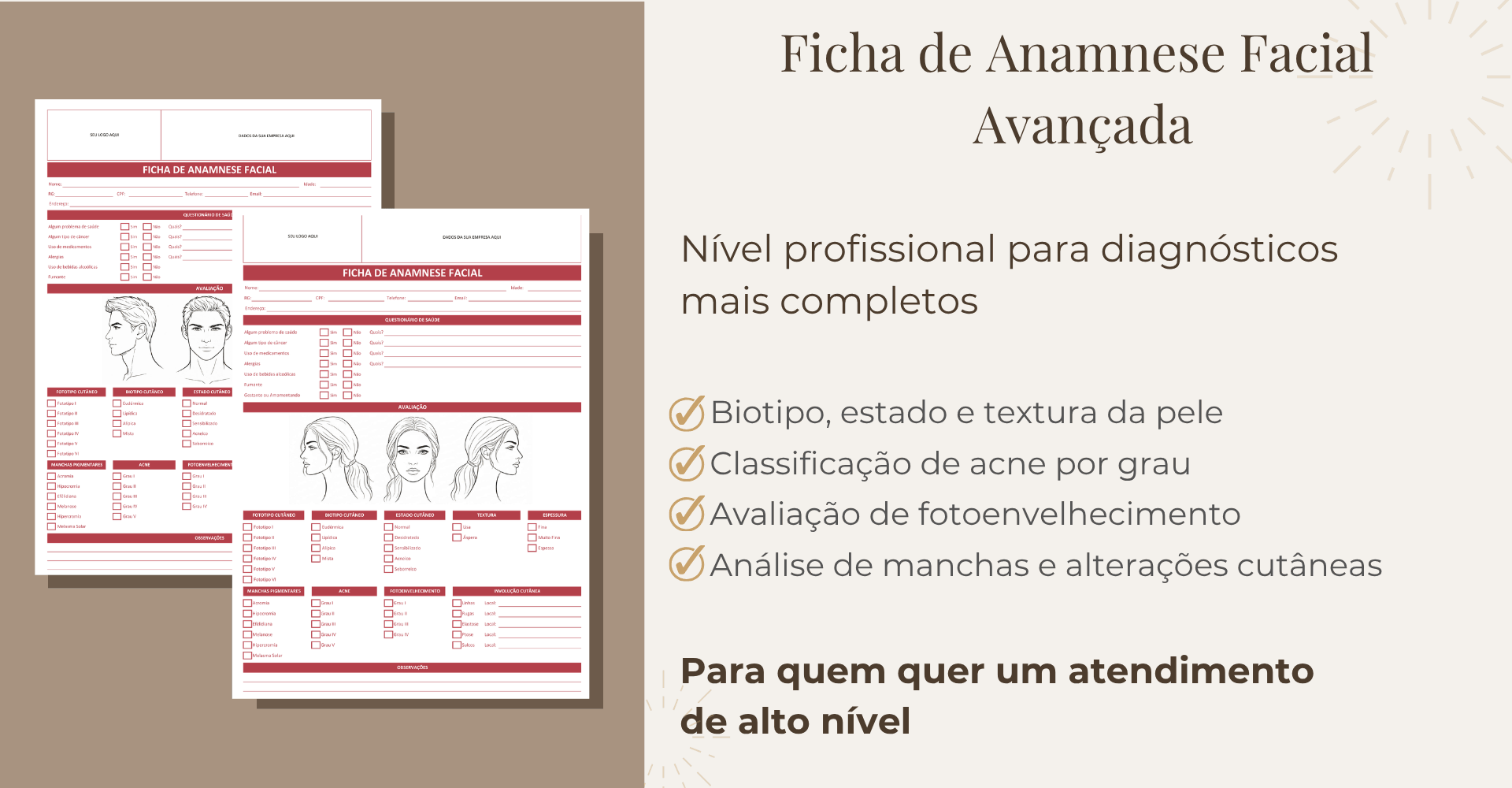 formulário de anamnese facial modelo avançado de formulário de anamnese para avaliação facial