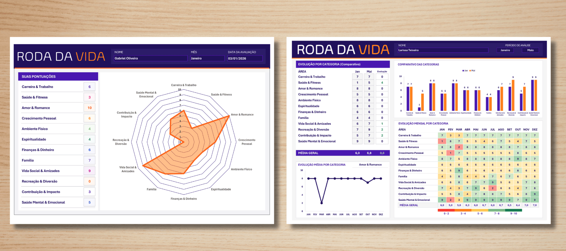 Roda da Vida para Imprimir ou gerar PDF