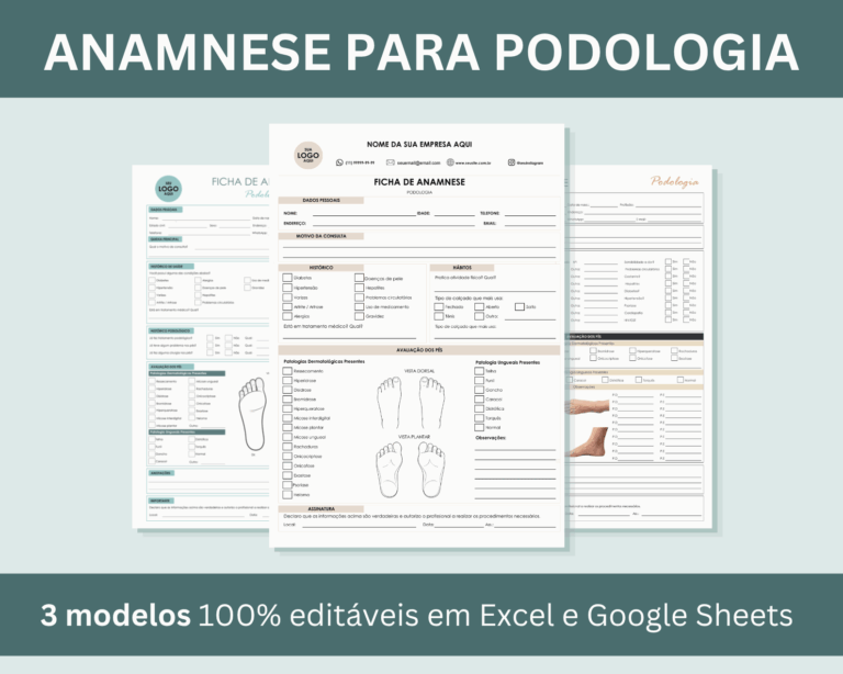 Modelo de Ficha de anamnese podologia