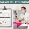 Profissional realizando atendimento de podologia com ficha de avaliação